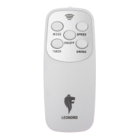 Вентилятор Leonord LE-1601, 50 Вт, 3 скорости, таймер, поворот 90&deg;, пульт ДУ, белый