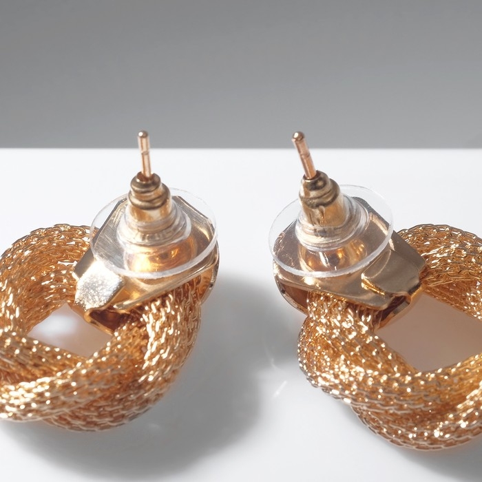 Серьги металл &laquo;Круги переплетение&raquo;, цвет золото