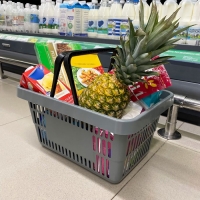 Корзина покупательская пластиковая 20 л, цвет серый Корзина покупательская пластиковая 20 л, цвет серый