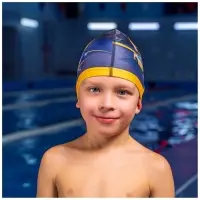 Шапочка для плавания детская ONLYTOP Swim GO, тканевая, обхват 46-52 см