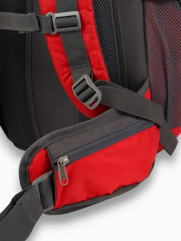 Рюкзак тур 65+5л, 30*20*53, отдел на шнурке, 5нар+2вн кармана, цвет красный