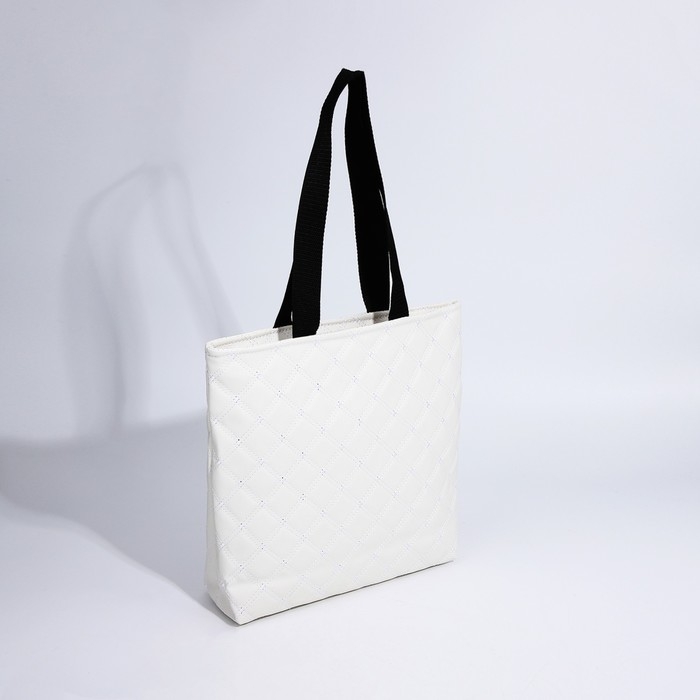 Сумка-шопер женская на молнии, цвет молочный