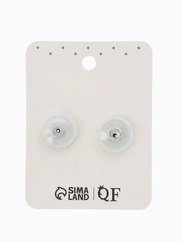 Серьги со стразами "Роскошь", прямоугольник, цвет белый в серебре