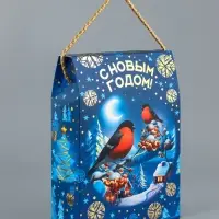 Коробка подарочная складная  "Снегири" 17,3 х 7 х 23,5 см