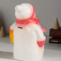 Фигура "Снеговик с подарком" 19 см, красный