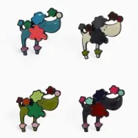 Брошь &laquo;Собачка&raquo; пудель, цвет МИКС в чёрном металле (неделимая фасовка 12 шт., цена за шт.)