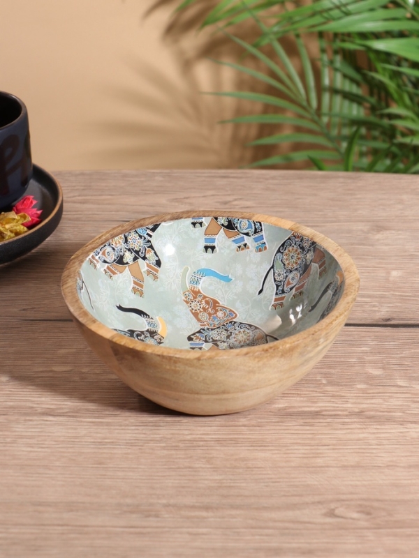 Миска "Мудрый слон" дерево манго 17,5х17,5х6,5 см