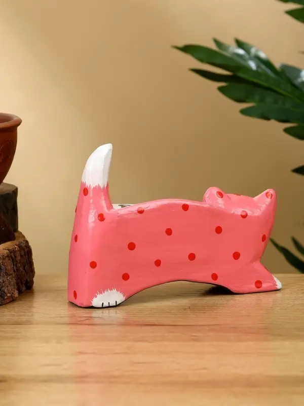 Календарь настольный "Кошка" дерево 13х4х10 см, цв. розовый