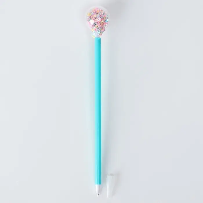 Ручка &laquo;Пайетки&raquo;, синие чернила, МИКС