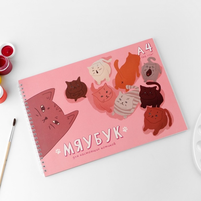 Скетчбук А4, 40 л. 100 г/м &laquo;Мяубук&raquo;