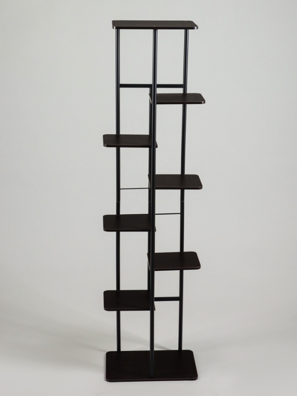 Подставка для цветов Greengo, 8 полок, 36 &times; 23 &times; 136 см, напольная, каркас металл, полки МДФ, чёрная