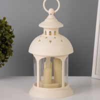 Светодиодная свеча в подсвечнике RISALUX &laquo;Свечи в звездах&raquo;, LED-ночник, 1.5 Вт, 3&times;ААА, 12&times;12&times;23 см