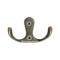 Крючок мебельный ТУНДРА TKd=004, двухрожковый, бронза, 200 шт.