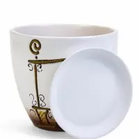 Горшок цветочный поддоном  2,5 л,  керамика, Вечер (М)