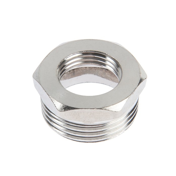 Футорка ZEIN engr, 1/2" х 1", внутренняя/наружная резьба, нержавеющая сталь