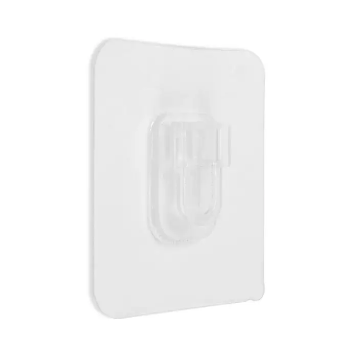 Держатель настенный, 2 шт, ТУНДРА, с клейкой поверхностью, 60х60х10 мм, прозрачный