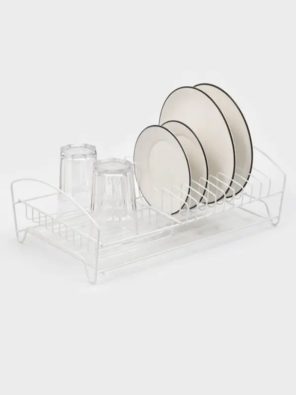 Сушилка для тарелок и кружек с поддоном 39*25*12 см, цвет белый