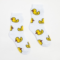 Носки женские махровые &laquo;Утка&raquo;, цвет белый, размер 23-25