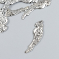 Декор для творчества металл "Попугай" набор 6 шт серебро 1,6х5,5 см Декор для творчества металл "Попугай" набор 6 шт серебро 1,6х5,5 см