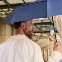 Складной зонт Dome Double с двойным куполом, темно-синий