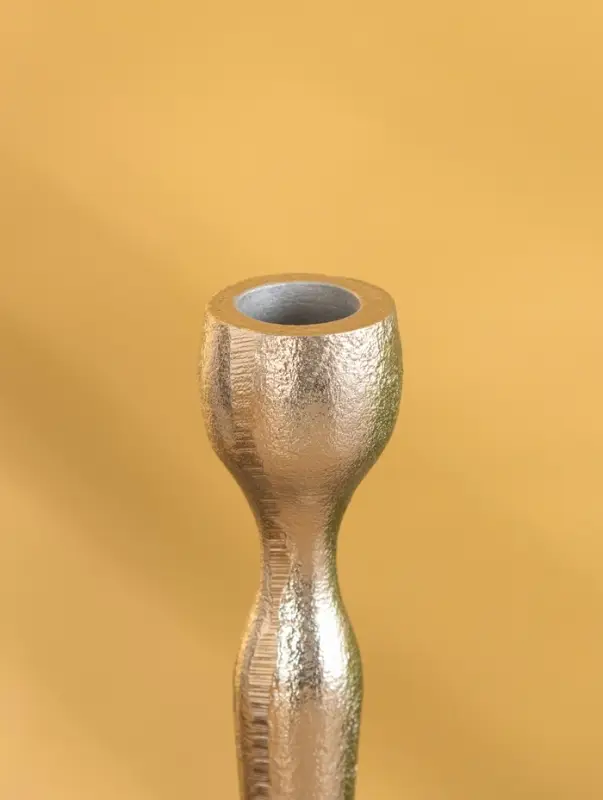 Подсвечник "Лёд" алюминий 28 см, цв. серебро