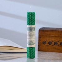 Свеча магическая из вощины для проработки денежного канала &laquo;ВсегДАденьги&raquo;, 8 трав