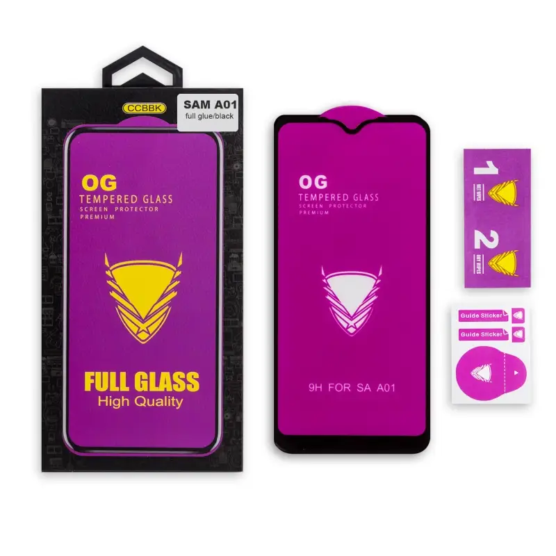 Защитное стекло Samsung A01 OG 3D черное
