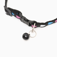 Ошейник двухслойный с фастексом "Сердечки" 30 х 1 см, чёрный Ошейник двухслойный с фастексом "Сердечки" 30 х 1 см, чёрный