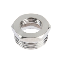 Футорка ZEIN engr, 1/2" х 1", внутренняя/наружная резьба, нержавеющая сталь