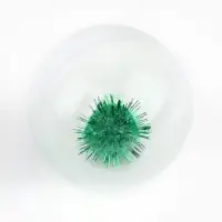 Шарик для кошек с помпошкой, 4 см, фасовка в банку по 25 шт, МИКС