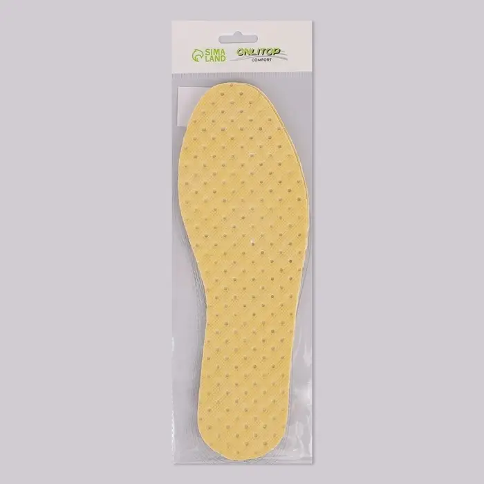 Стельки для обуви, универсальные, р-р RU до 45 (р-р Пр-ля до 44), 28.5 см, пара, жёлтые