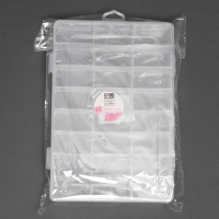 Органайзер для рукоделия, со съёмными ячейками, 24 отделения, 19,5 &times; 13,5 &times; 3,5 см, цвет прозрачный