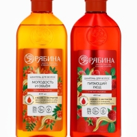 Шампунь для волос, питающий уход, аромат малины, 400 мл, Рябина