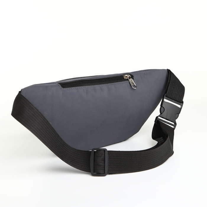 Поясная сумка на молнии, 3 наружных кармана, цвет серый Поясная сумка на молнии, 3 наружных кармана, цвет серый
