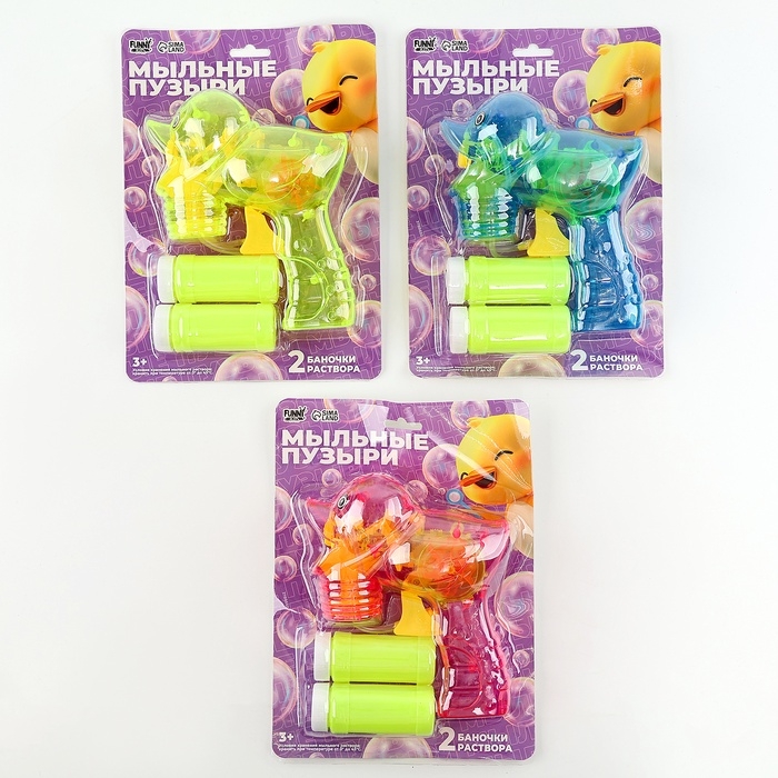 Генератор-пистолет мыльных пузырей &laquo;Утка&raquo;, прозрачный, МИКС