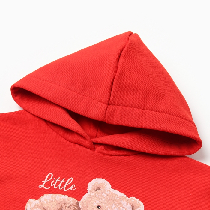 Джемпер с капюшоном Крошка Я "Мишка", рост 68-74 см, красный