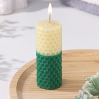 Свеча из вощины, медово-зеленые, 8 см