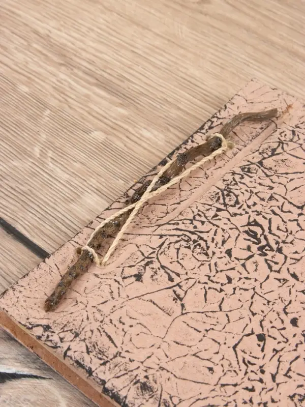 Блокнотик плетеный, 48 листов, 14х18х2 см, цв. бежево-чёрный