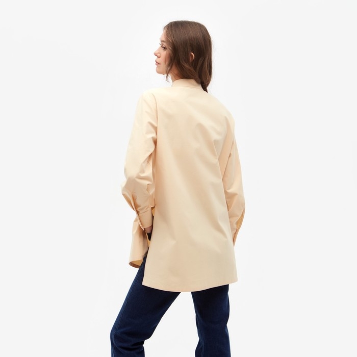 Рубашка женская MINAKU: Casual Collection цвет бежевый, р-р 46