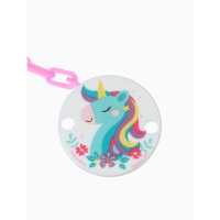 Держатель для соски - пустышки &laquo;Единорог&raquo;, на цепочке, цвет розовый