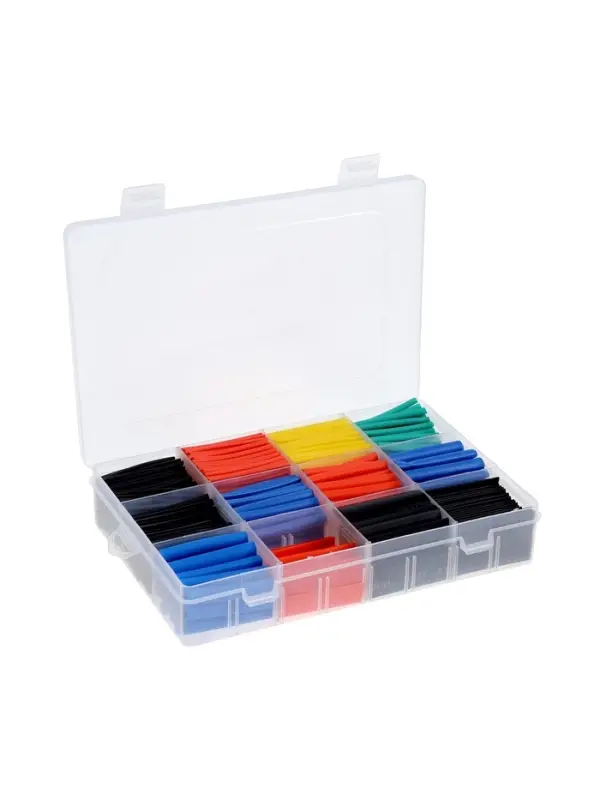 Термоусаживаемая трубка, 1/1.5/2/2.5/3/3.5/4/5/6/7/10/13 мм, набор 750 штук, в кейсе