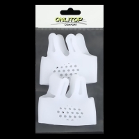 Корректоры - разделители для пальцев ног, на манжете, дышащие, 2 разделителя, силиконовые, 8 × 7 см, пара, цвет белый Корректоры - разделители для пальцев ног, на манжете, дышащие, 2 разделителя, силиконовые, 8 × 7 см, пара, цвет белый