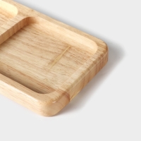 Менажница Magistro Tropical, 3 секции, 30&times;10&times;1,8 см, каучуковое дерево