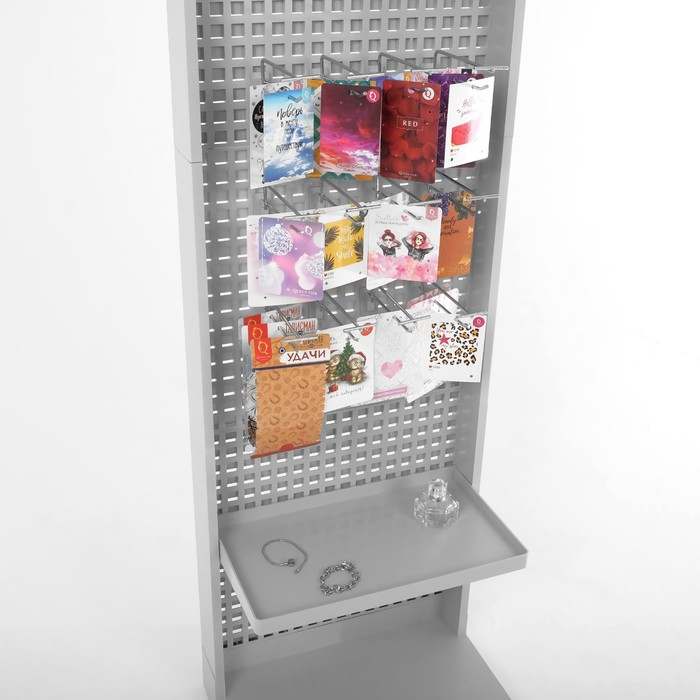 Стойка &laquo;Queen Fair&raquo; брендированная (+25 крючков), 43&times;32,5&times;198,5 см, шаг 25мм, цвет серый