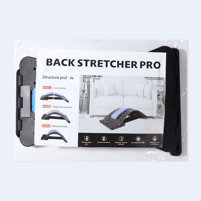 Массажёр для спины, трёхуровневый, с магнитом, 36 &times; 23 см, цвет МИКС