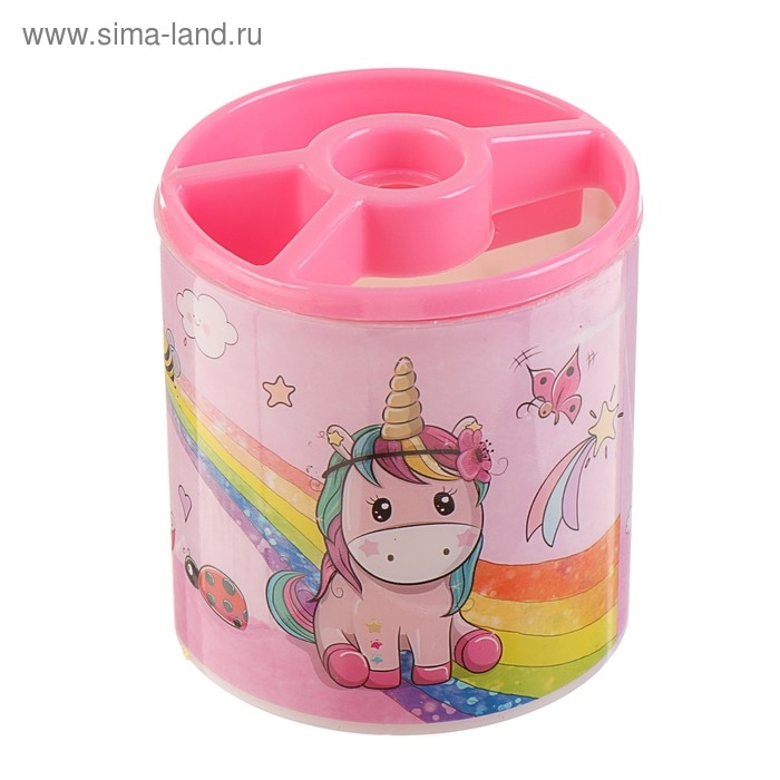 Набор настольный детский "Единорог" (подставка+2 карандаша+линейка+точилка+ластик+блокнот 8 листов)