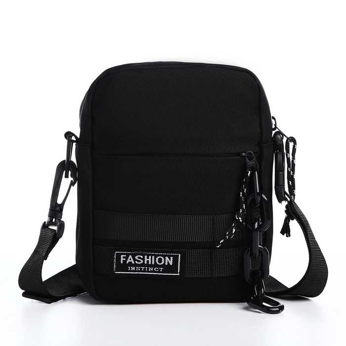 Сумка молодёжная на молнии, 1 наружный карман, цвет чёрный Сумка молодёжная на молнии, 1 наружный карман, цвет чёрный