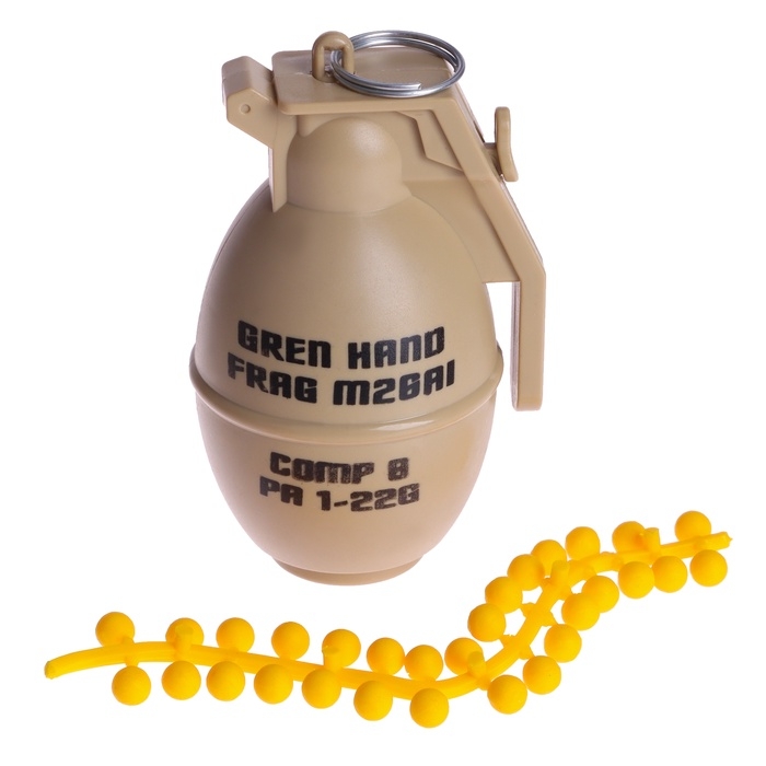 Граната с пульками, пластиковая, цвет МИКС Граната с пульками, пластиковая, цвет МИКС