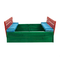 Песочница деревянная, с крышкой, 130 &times; 130 &times; 52 см, сосна, крашеная