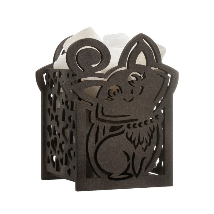 Соляной светильник Соляной светильник "КОШЕЧКА" деревянная Е14 15Вт 1,4 кг